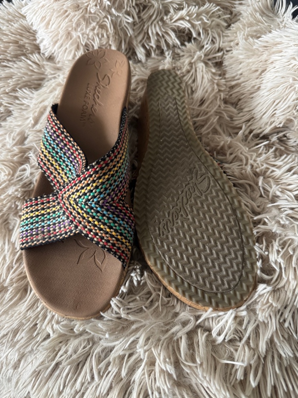 Skechers Multicolor Woven Crossband Wedge Sandals - Picture 5 of 8